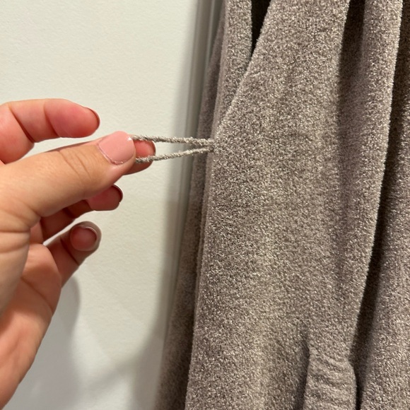 Barefoot Dreams Grey Taupe Cozychic Ultra Lite Knit Cardigan Sz L - Picture 4 of 6